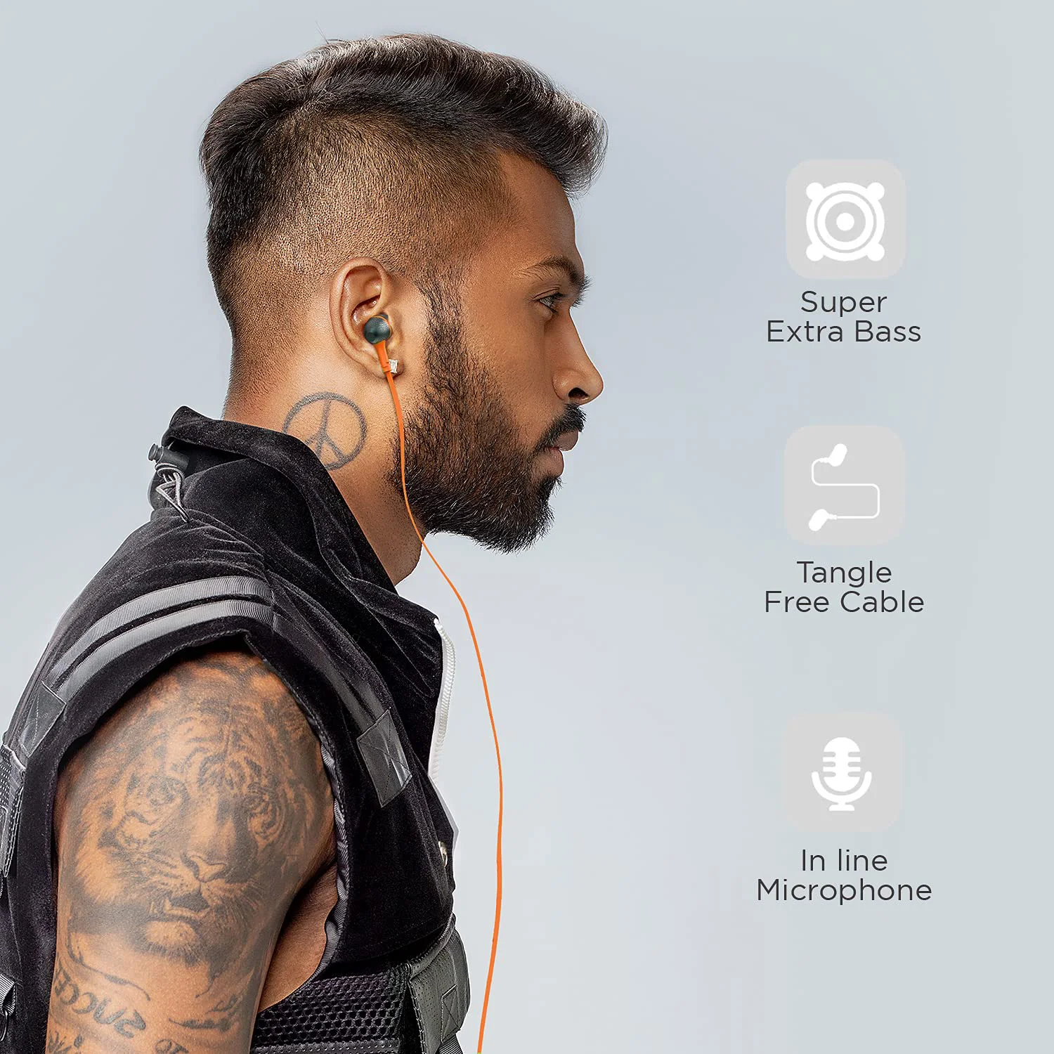 boAt Bassheads 228 in-Ear Wired Earphones with Super Extra Bass, Metallic Finish, Tangle-Free Cable and Gold Plated Angled Jack (Molten Orange) - image 1