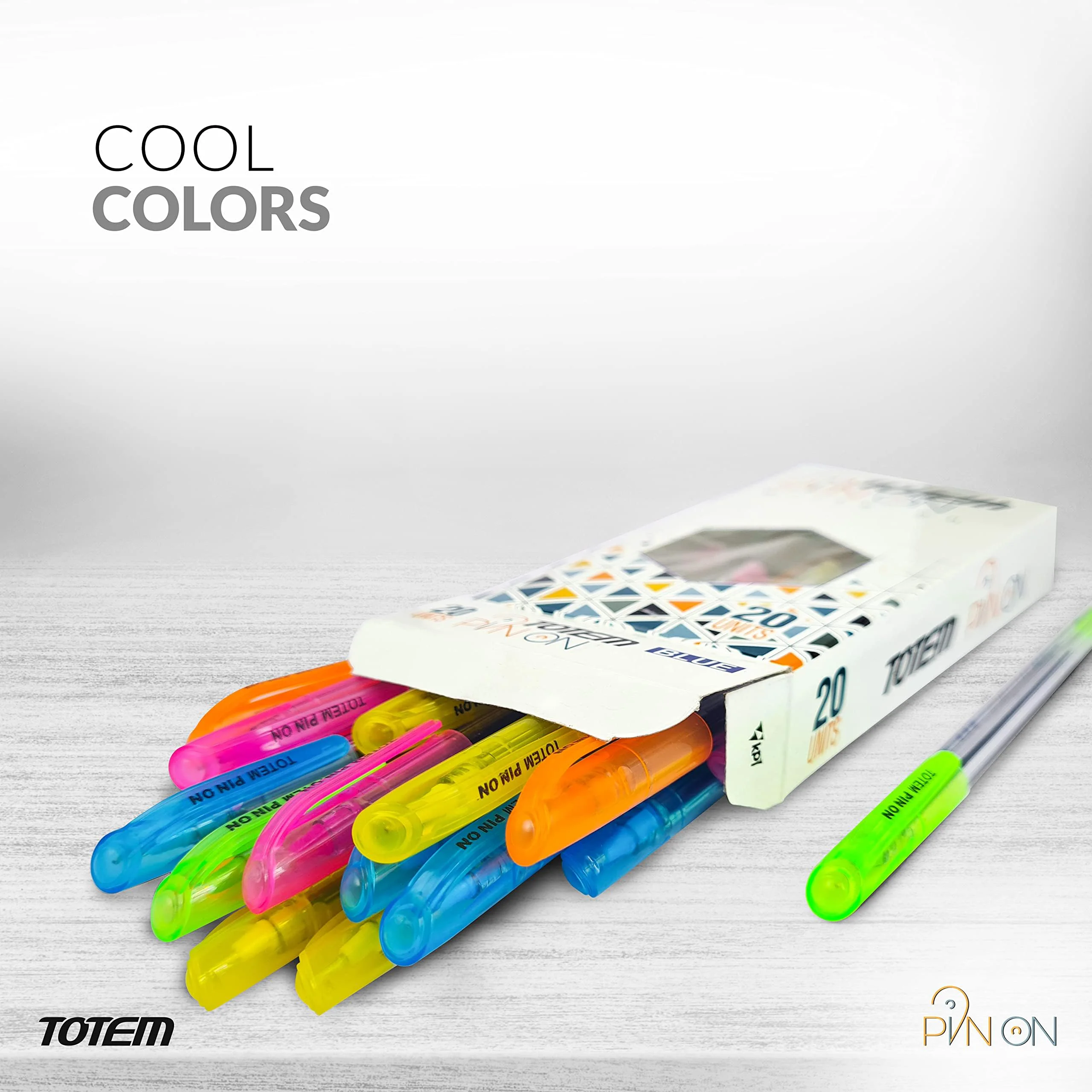 TOTEM Pin On Ball Pens | 60 Blue Ink Pens | 0.7 mm Tip | Comfortable Grip | Pens Combo Pack | Best Pens for Writing | Perfect for KIds - image 1