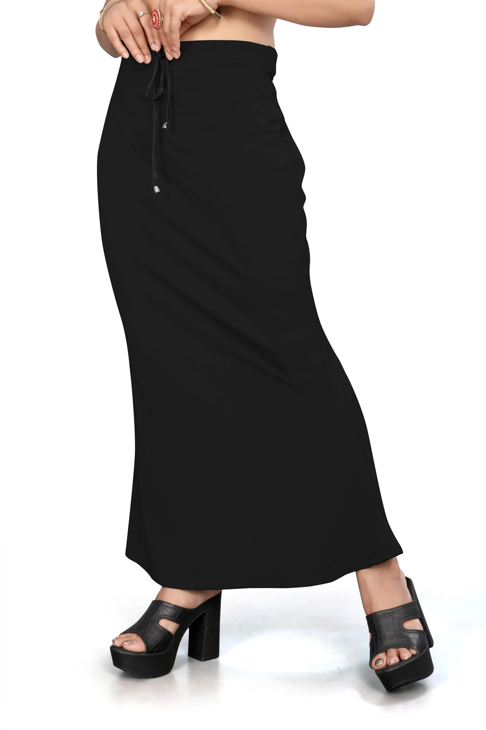 Yashika Present Lycra Saree Shapewear Petticoat for Women||Straight Fit Petticoat Saree Silhouette Shape Wear Dress for Saree|| AZ-YS-OG-Shaper Black-L - image 2