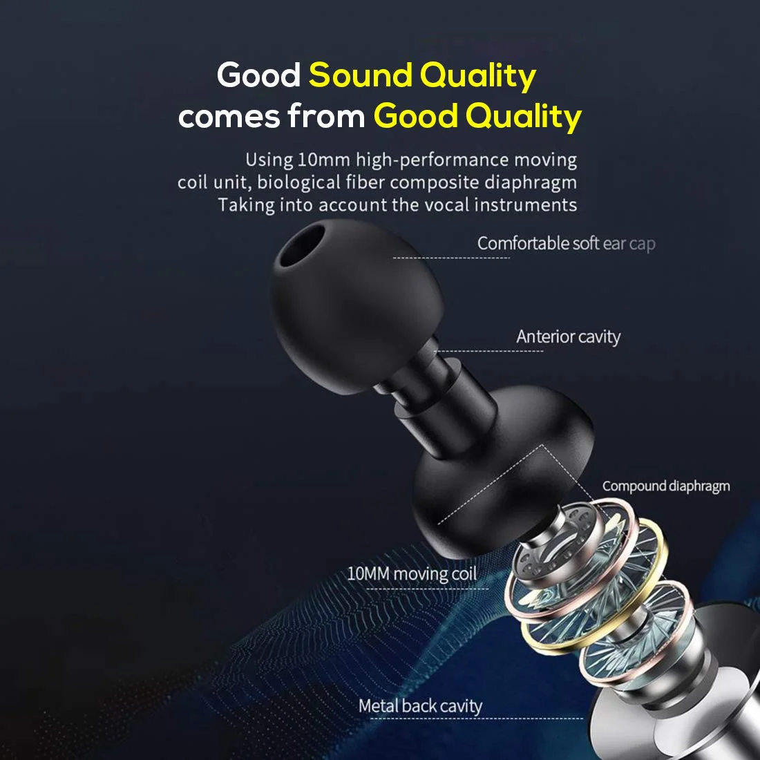 pTron Pride Lite HBE (High Bass Earphones) in Ear Wired Earphones with Mic, 10mm Powerful Driver for Stereo Audio, Noise Cancelling Headset with 1.2m Tangle-Free Cable & 3.5mm Aux (Grey) - image 1