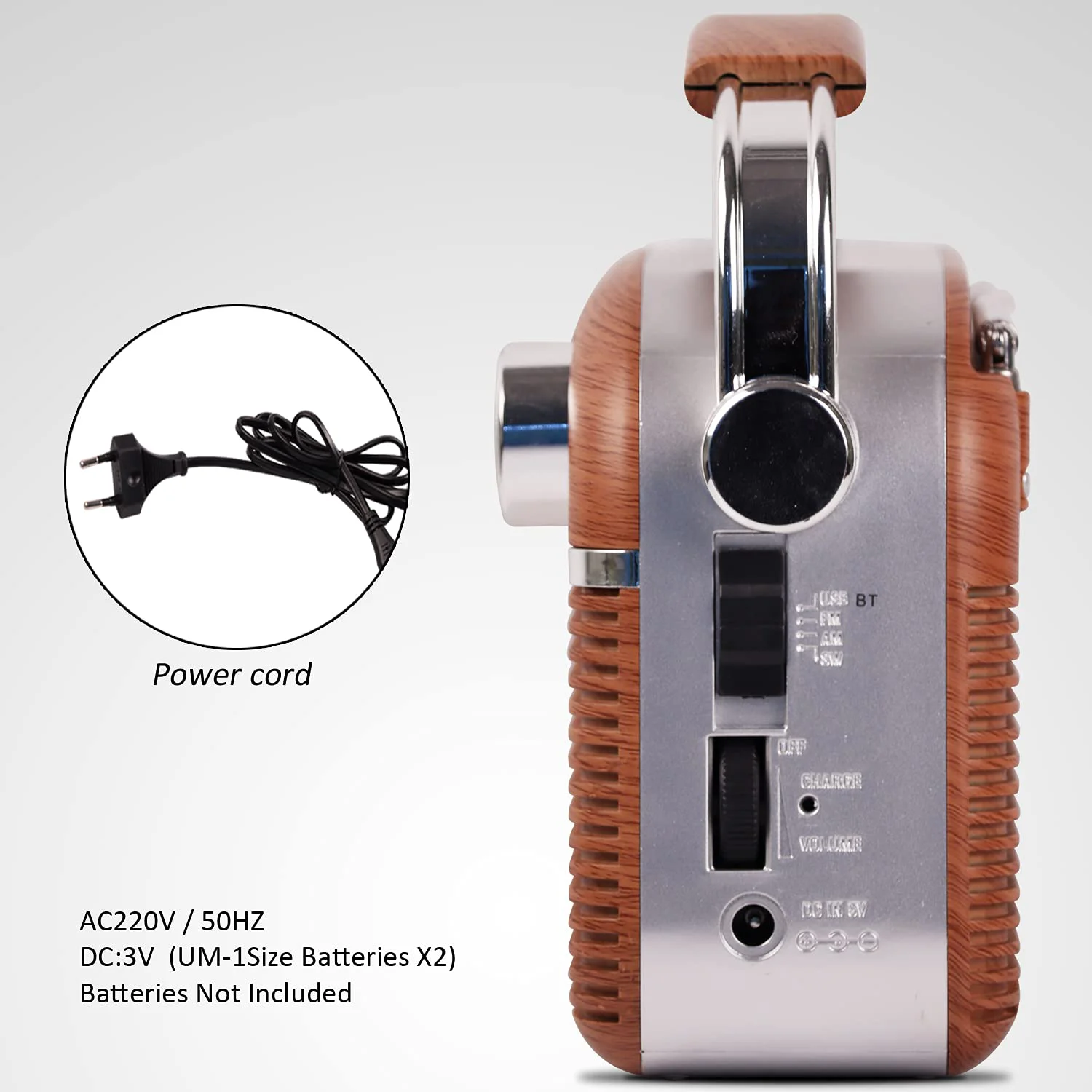 iBELL FM700BT Portable FM Radio with Bluetooth Speaker, USB, SD Slot, MP3 Player & Dynamic Speaker 3 Band (Brown) - image 1