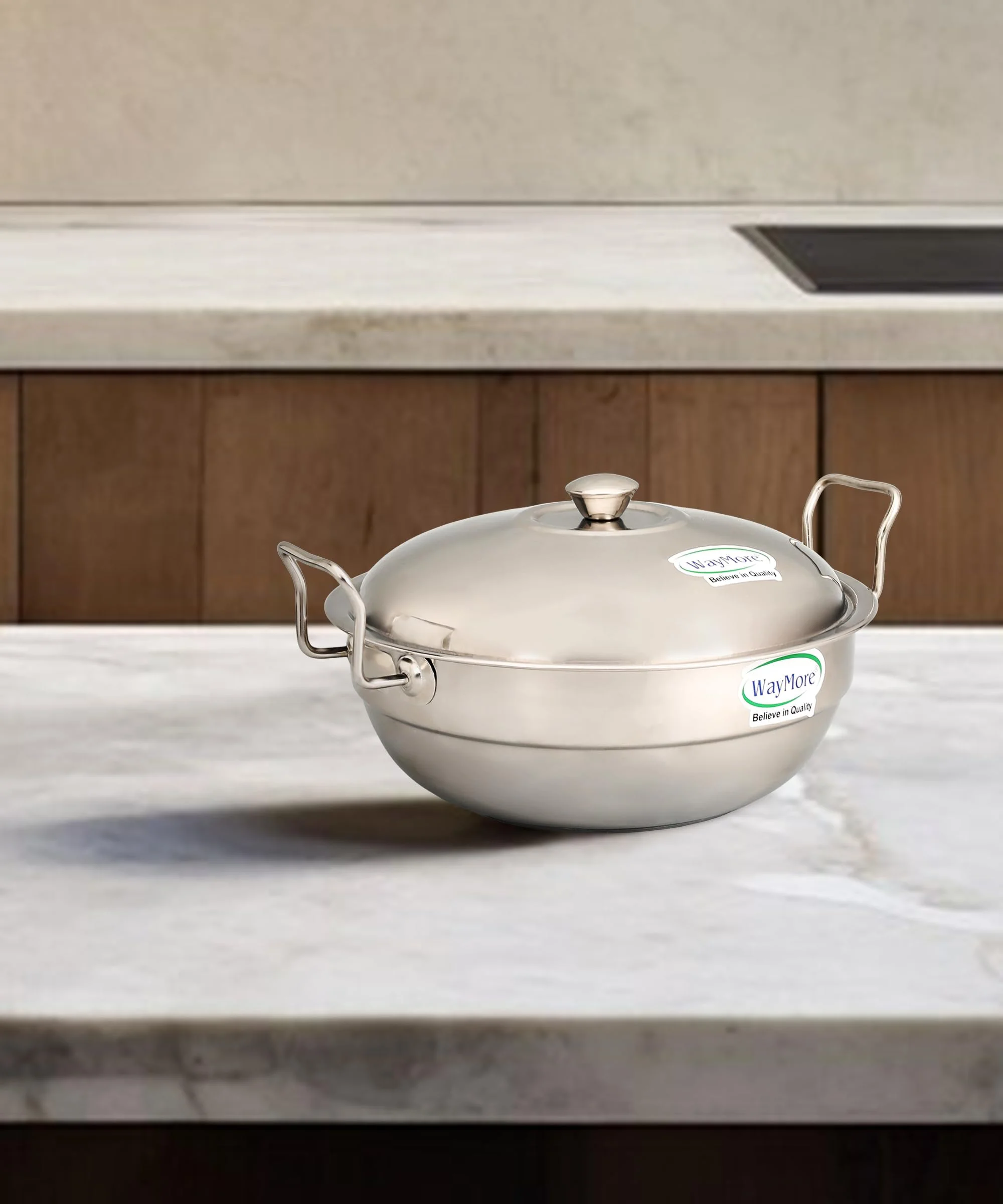 WayMore® Stainless Steel Idli Cooker Multi Kadai Steamer with Induction Bottom All-in-One Big Size 6 Plate, 2 Idli | 1 Mini Idli | 2 Dhokla | 1 Patra | Momo's | 4 in 1 | 28.5 cm Dia. - image 1