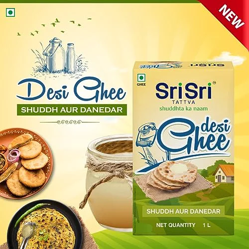 Sri Sri TATTVA shuddhta ka naam Desi Ghee - 1 Litre Shuddh Aur Danedar for Better Digestion and Immunity - image 1