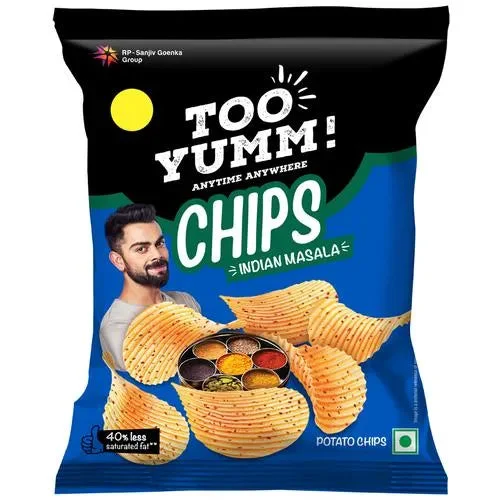 50x Too Yumm! Potato Chips - Indian Masala, Pack of 50 - 45 g each