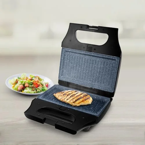 wipro Elato Bs302 800 Watt 3-In-1 Detachable Sandwich Maker, Removables Plates For Toaster, Griller & Waffle Maker, Non-Toxic Ceramic Coating,2 Year Warranty, Regular Bread Size For 2 Slices, Black - image 1