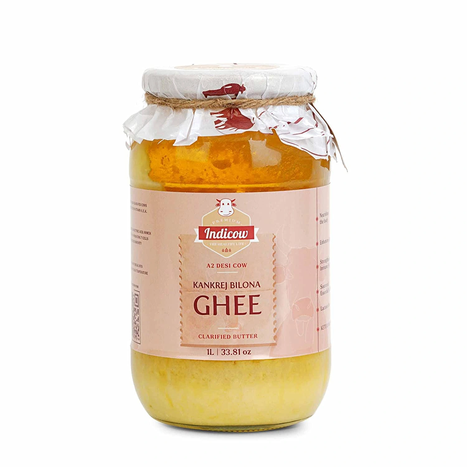Indicow Foods Vedic Bilona A2 Cow Ghee - 1L - image 1