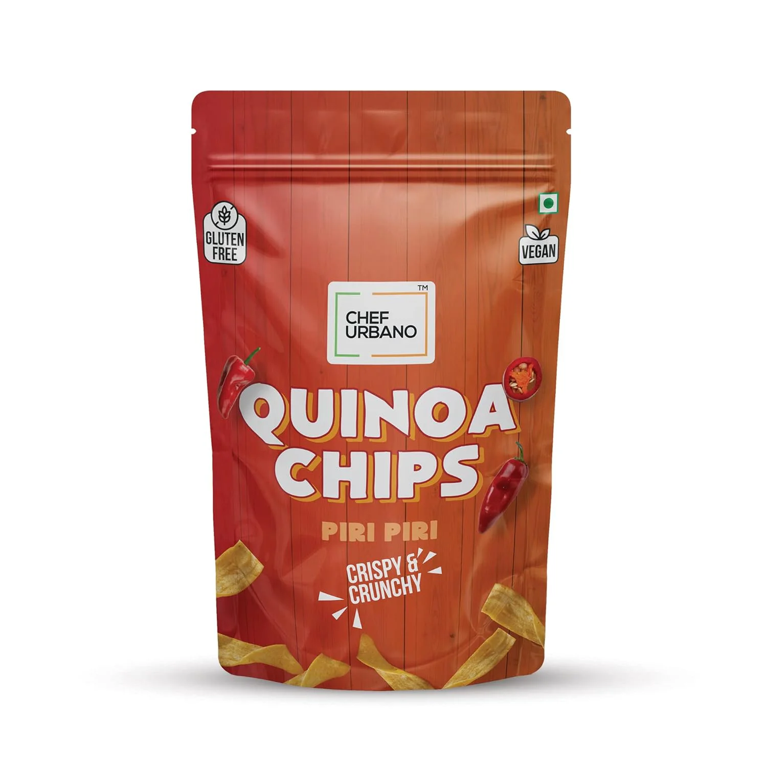 Chef Urbano Quinoa Chips Piri Piri 85g | Gluten Free | Vegan | Low GI| Crunchy Healthy Snacks | High Protein and Fiber Rich Good for Diet | Good for Kids (Pack of 50) - image 2