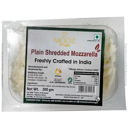 MOOZ Plain Shredded Mozzarella Cheese, 200 g - image 1