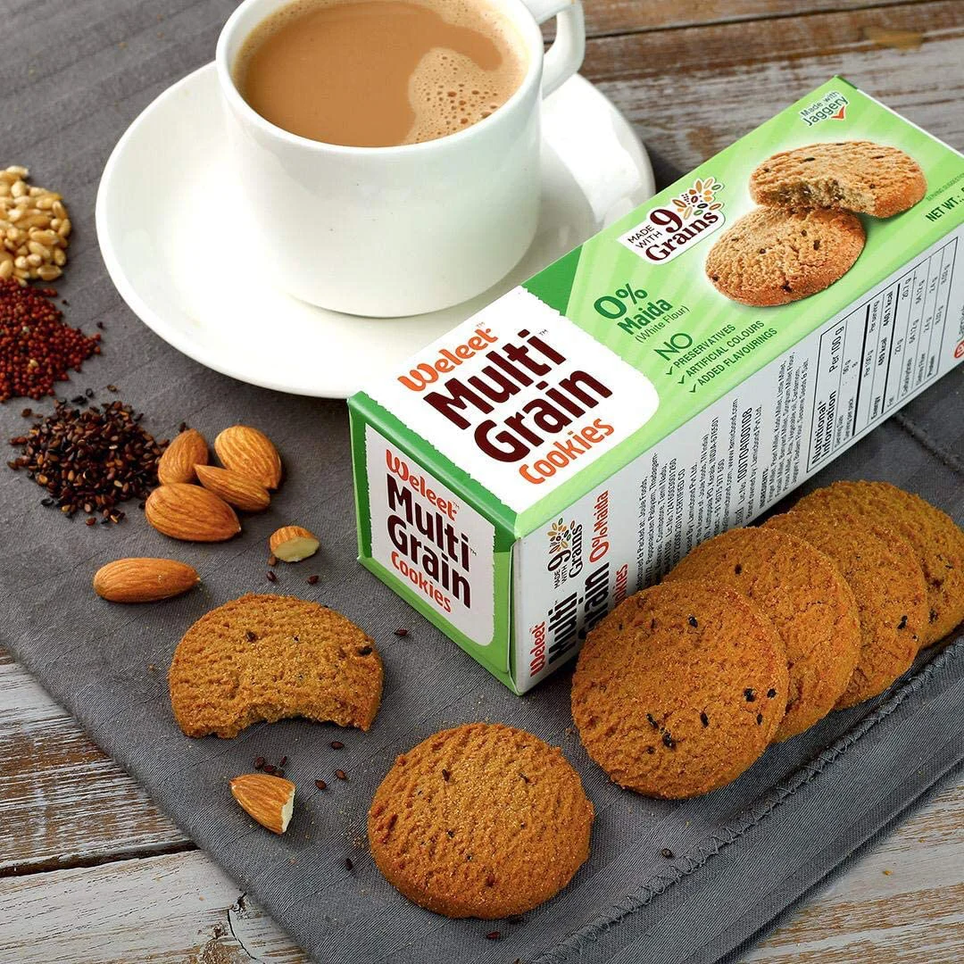 Weleet Assorted Pack Of Multi Grain, Millet, Ragi & Banana Millet Digestive Cookies|Home/Office Snack|Free Of White Sugar & White Flour|100% Natural & Healthy (4 Flavours-360 Gm) - image 1