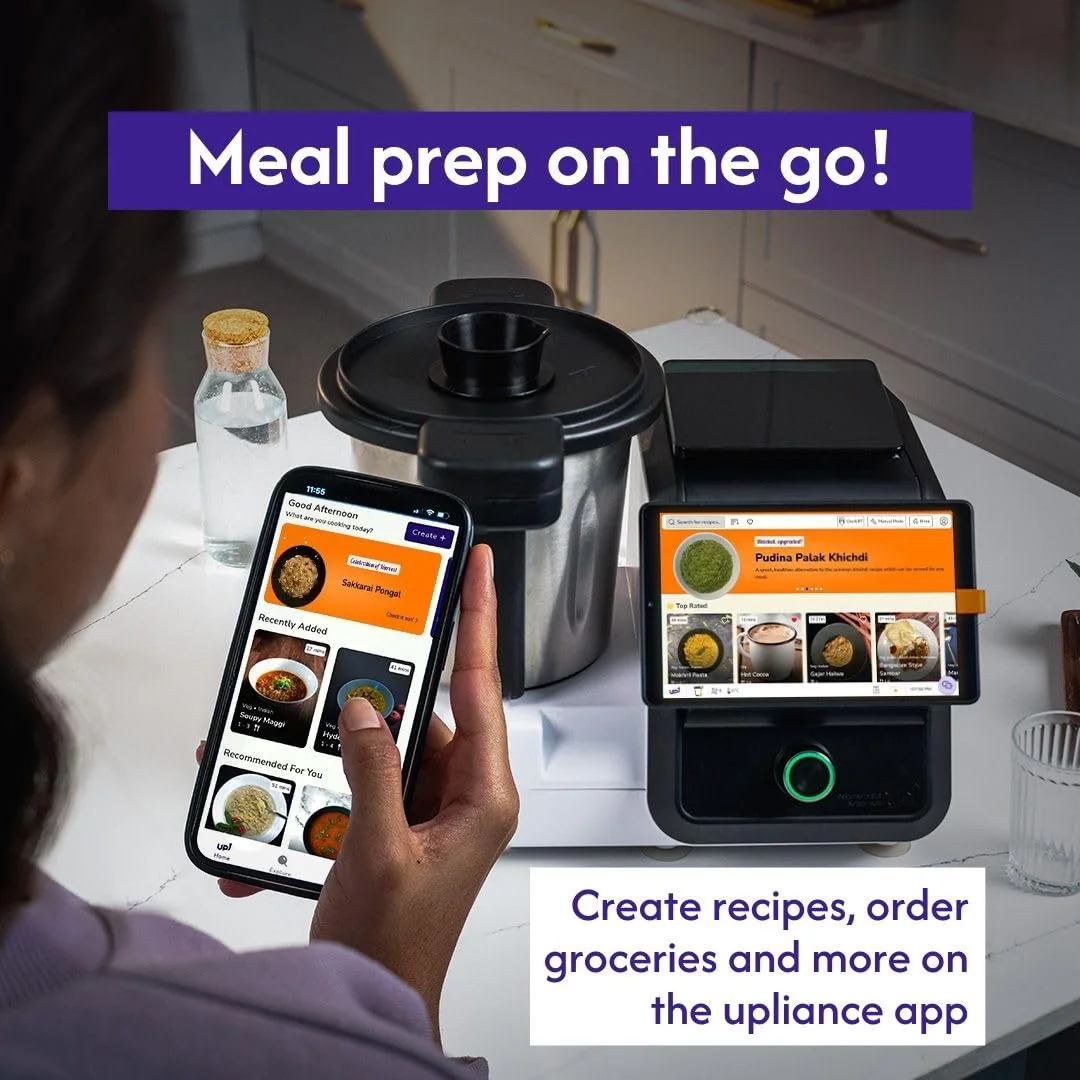 upliance, AI Cooking Assistant with 500+ recipes from around the world | WiFi & built-in 8 inch Touch screen | Automated Chop, Saute, Stir, Knead, Steam And Cook  (Indian Plug) - image 2