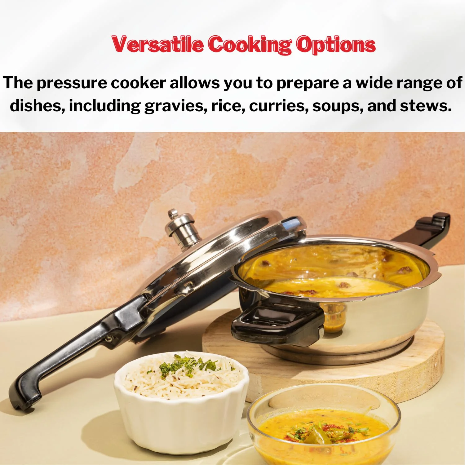 Vinod 18/8 Stainless Steel Pressure Cooker Outer Lid 3 Litre | Unique Sandwich Bottom Cooker | Induction and Gas Base | ISI and CE certified | 2 Years Warranty - image 1