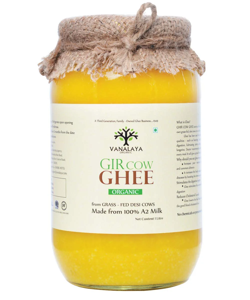 Vanalaya Organic A2 Desi Gir Cow ghee from A2 Milk - 1L - image 1