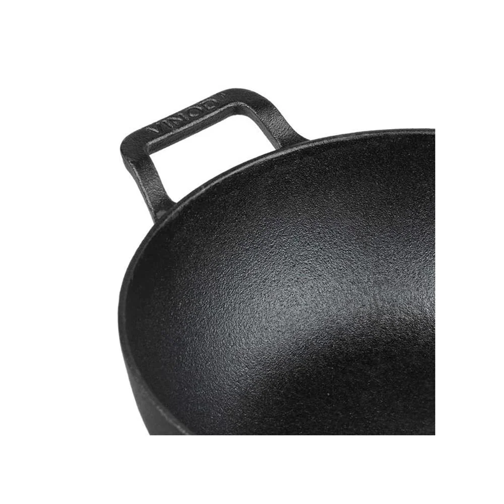 Vinod  D Legacy Pre-Seasoned Cast Iron Kadai, 24 cm,Induction Friendly,Black, 1 Piece - image 1
