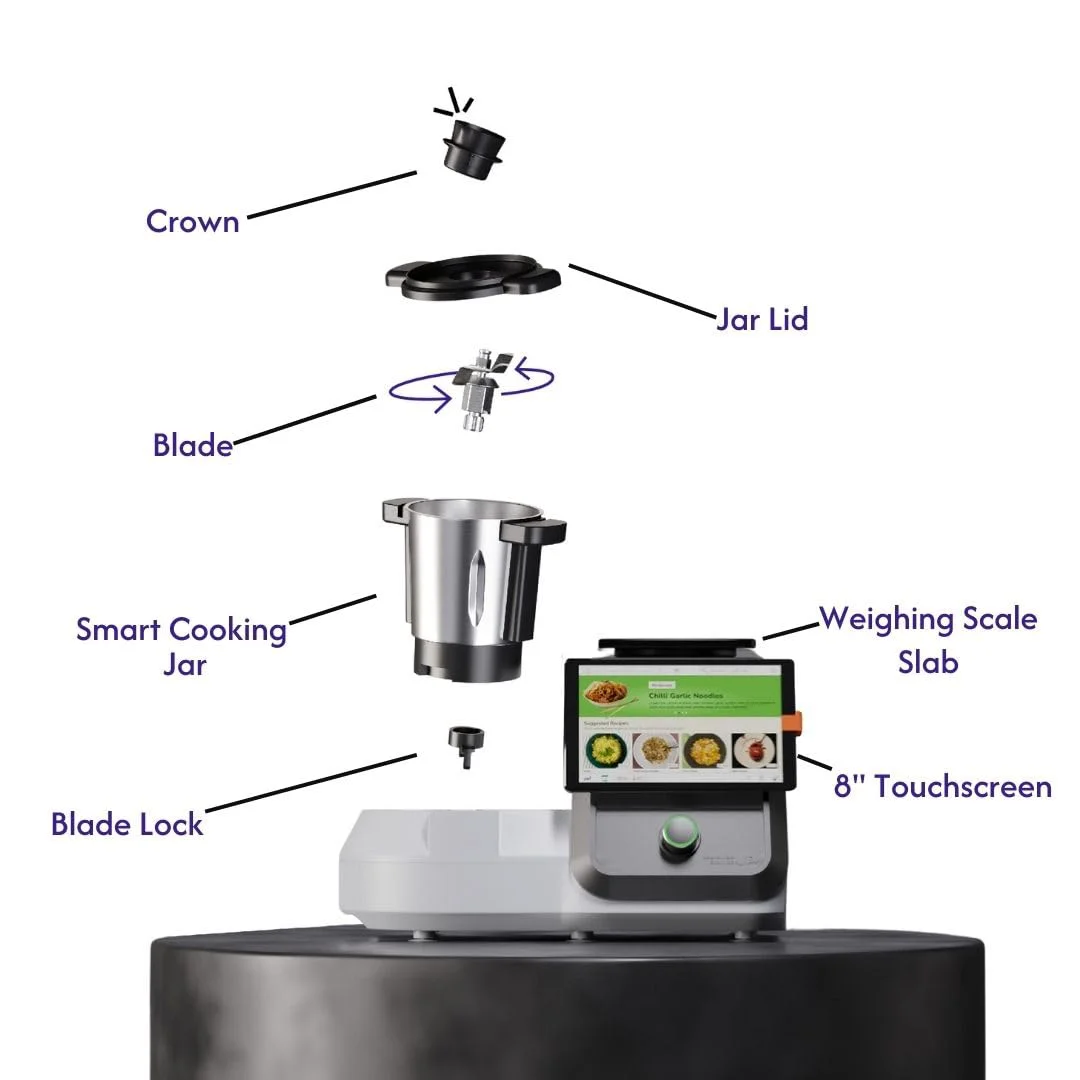 Upliance delishUp, AI Cooking Assistant with unlimited recipes from around the world | WiFi & built-in 8 inch Touch screen | Automated Chop, Saute, Stir, Knead, Steam And Cook - image 1