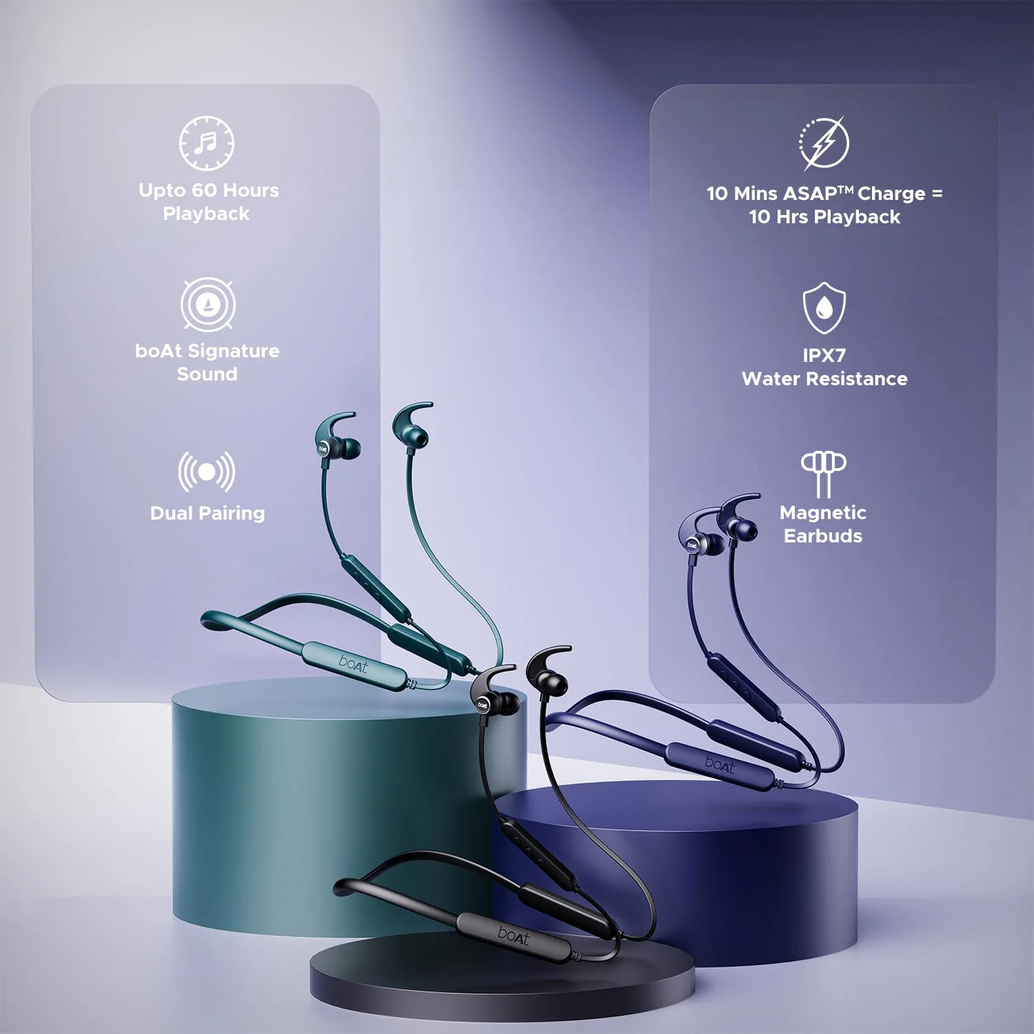 boAt Rockerz 255 Pro+ Bluetooth Neckband with Upto 60 Hours Playback, ASAP Charge, IPX7, Dual Pairing and Bluetooth v5.2(Teal Green) - image 2
