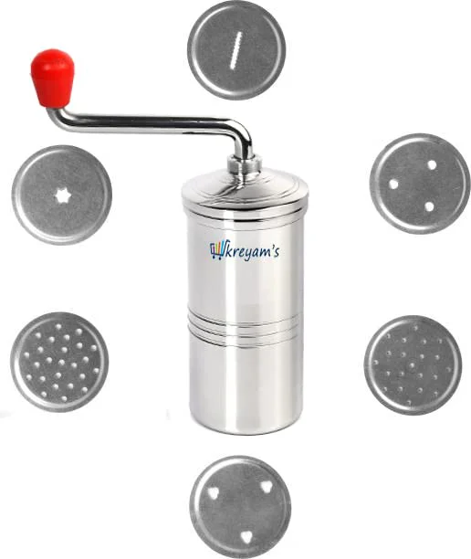 kreyam's Chakli Press Maker Machine | Brass Sev | Size 9 for Kitchen Tools | Sancha | Murukku | Bhujia | Idiyappam | noolputtu |Sevanazhi | janthikalu | bhujia Stainless Steel | Making Different Types | Free 6 Different Jalis. - image 2