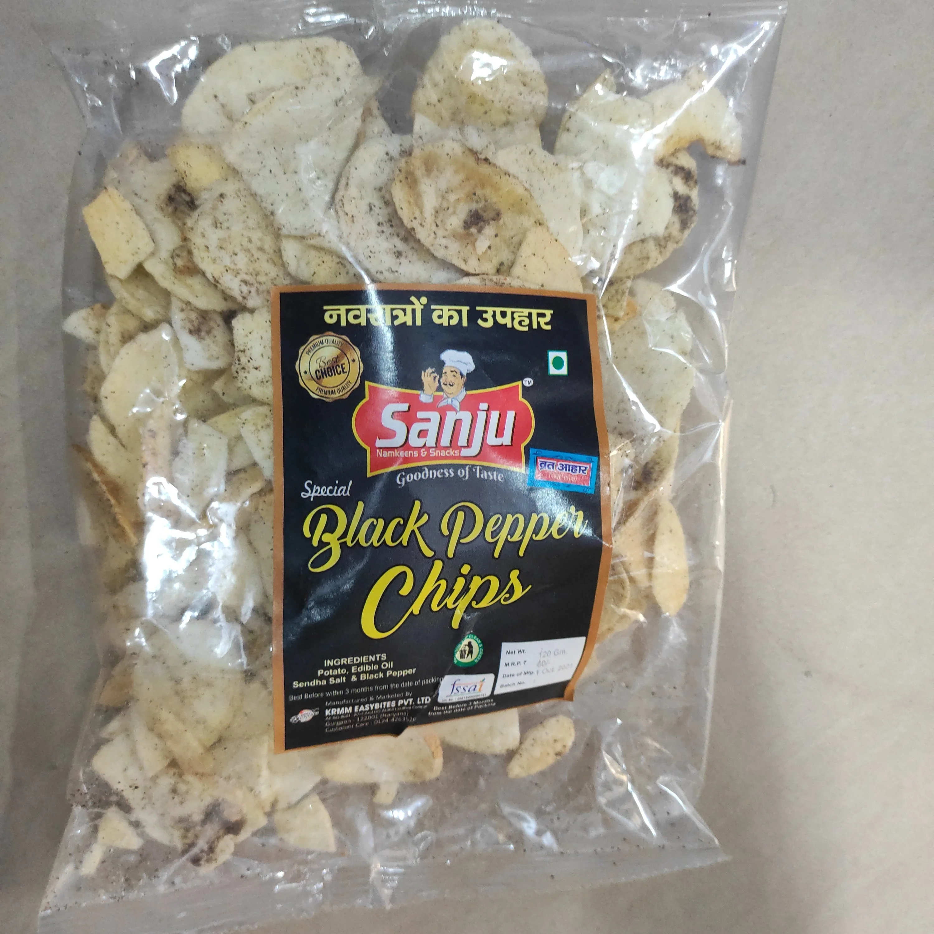 Sanju Black Pepper Chips, 120g