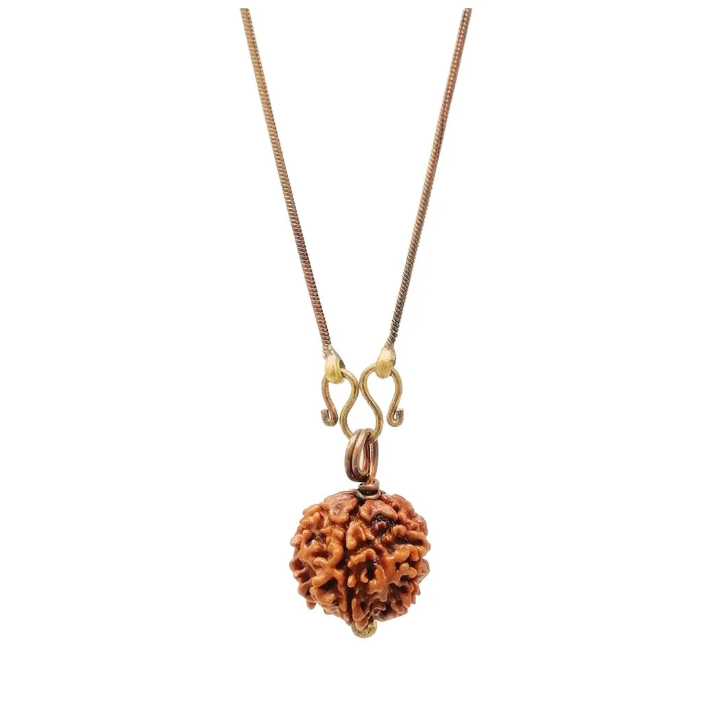 Adiyogi Rudraksha with copper chain. Consecrated Isha Panchamukhi (five faced) Rudraksha bead. - image 1