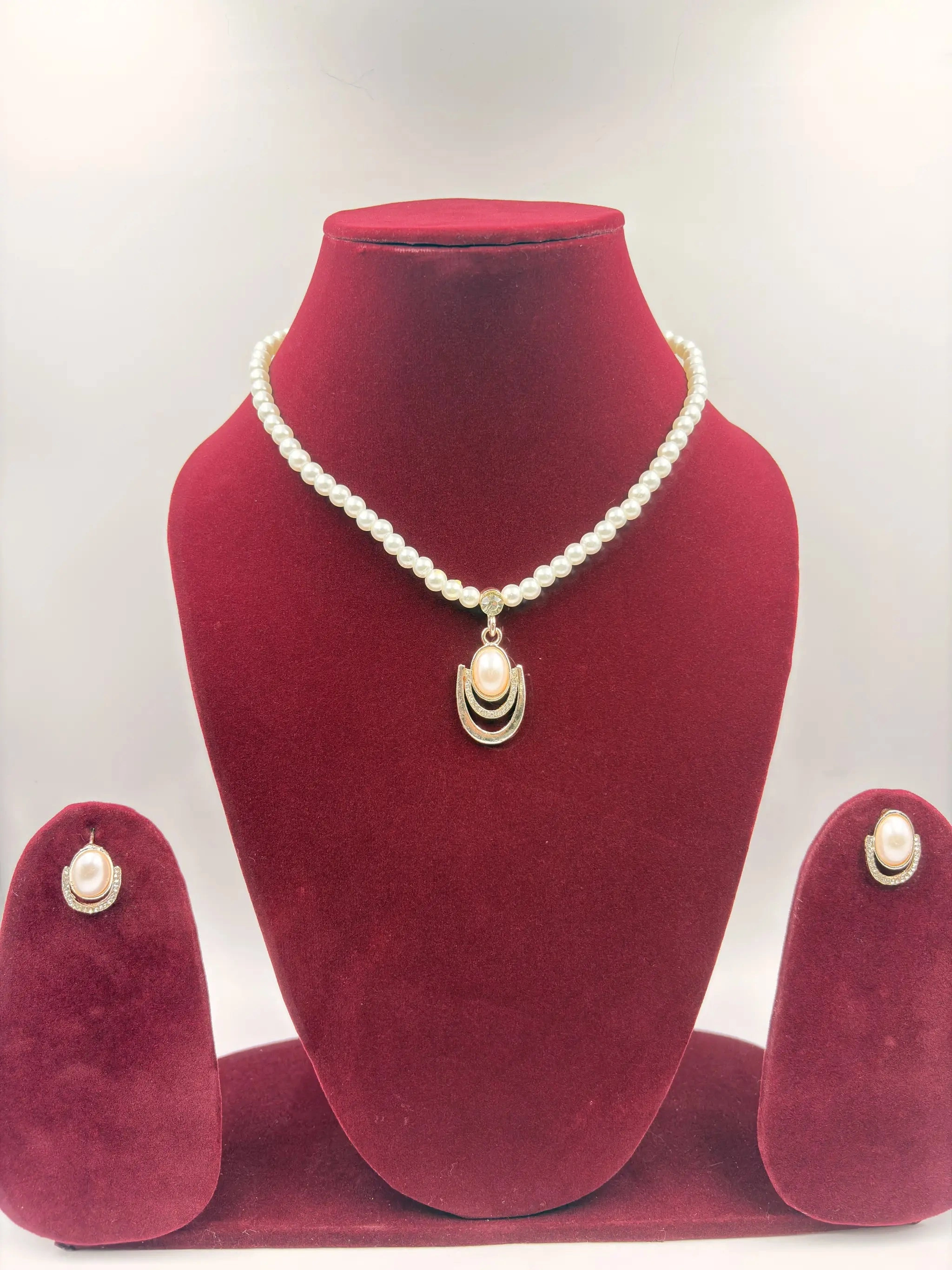 Pearl Necklace with Floral Pendant Set – Fashion Jewellery for Women