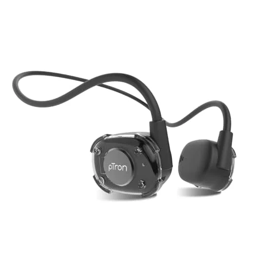 pTron Newly Launched Tangent Impulse, SafeBeats Open-Ear Wireless Headphones with Mic, 10H Playtime, Designed for Ear Health & Comfort, Bluetooth 5.3, Dual Device Pairing & Type-C Fast Charging(Black) - image 1