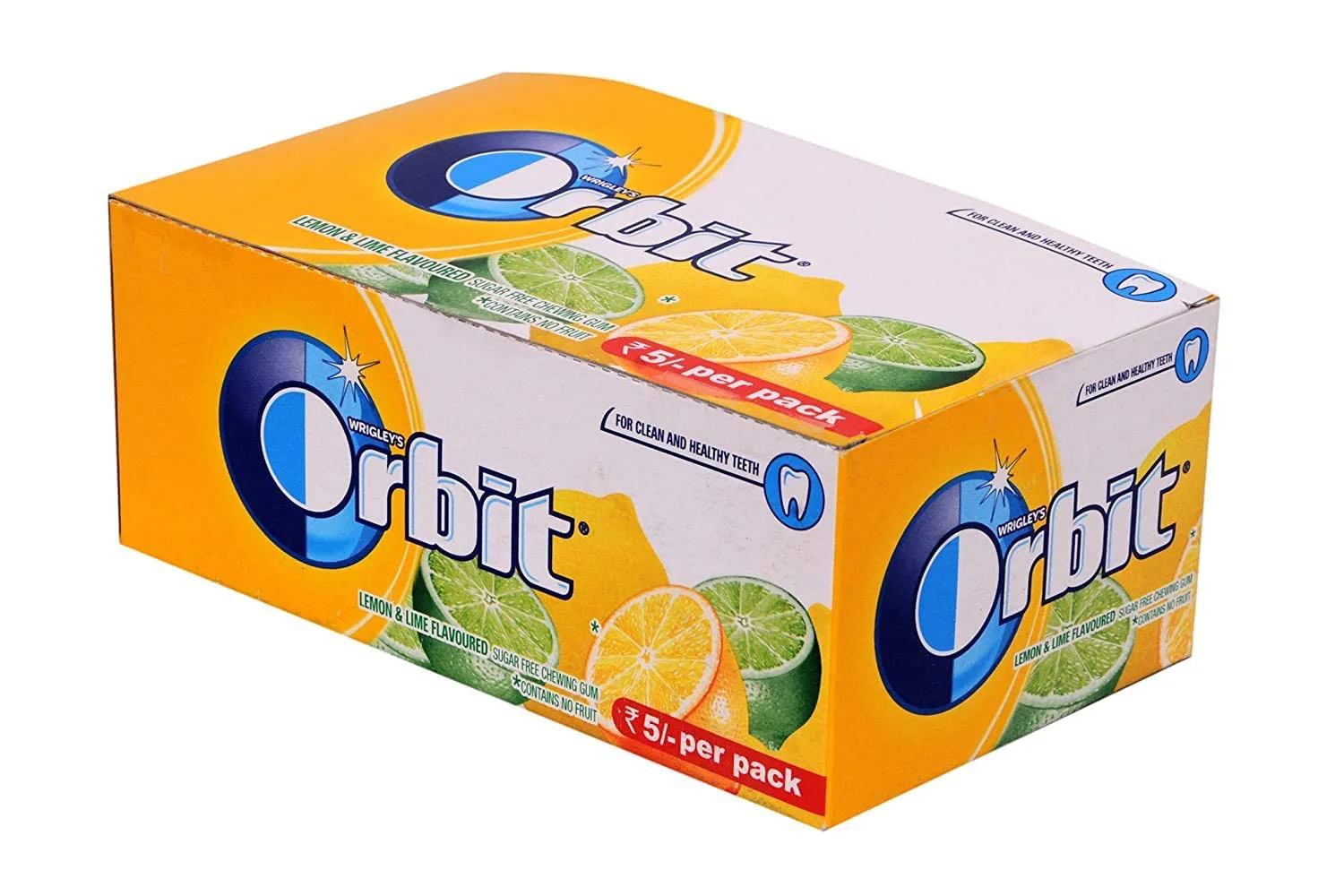 Wrigleys Orbit Sugar Free  Lemon & Lime Flavour, 140g (Pack of 20) - image 2