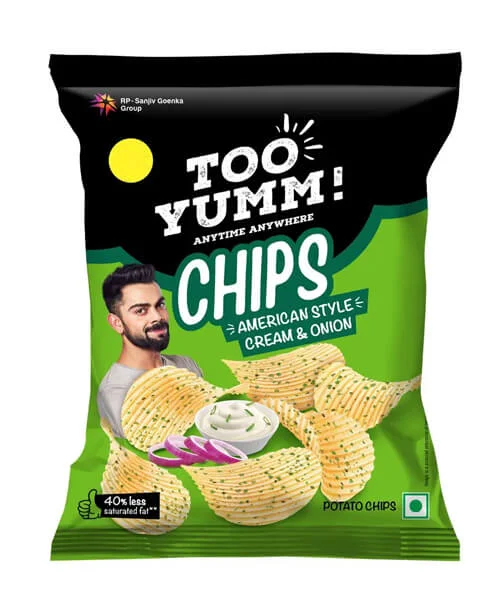 50x Too Yumm- Chips American Style Cream & Onion, Pack of 50 - 25Gm each