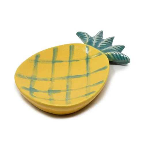 The Himalayan Goods Company Stoneware Ceramic Pineapple Ladle Spoon Rest Stand or Small Snacks Serving Tray (7.5 x 4.5 inches) (Yellow) - image 2