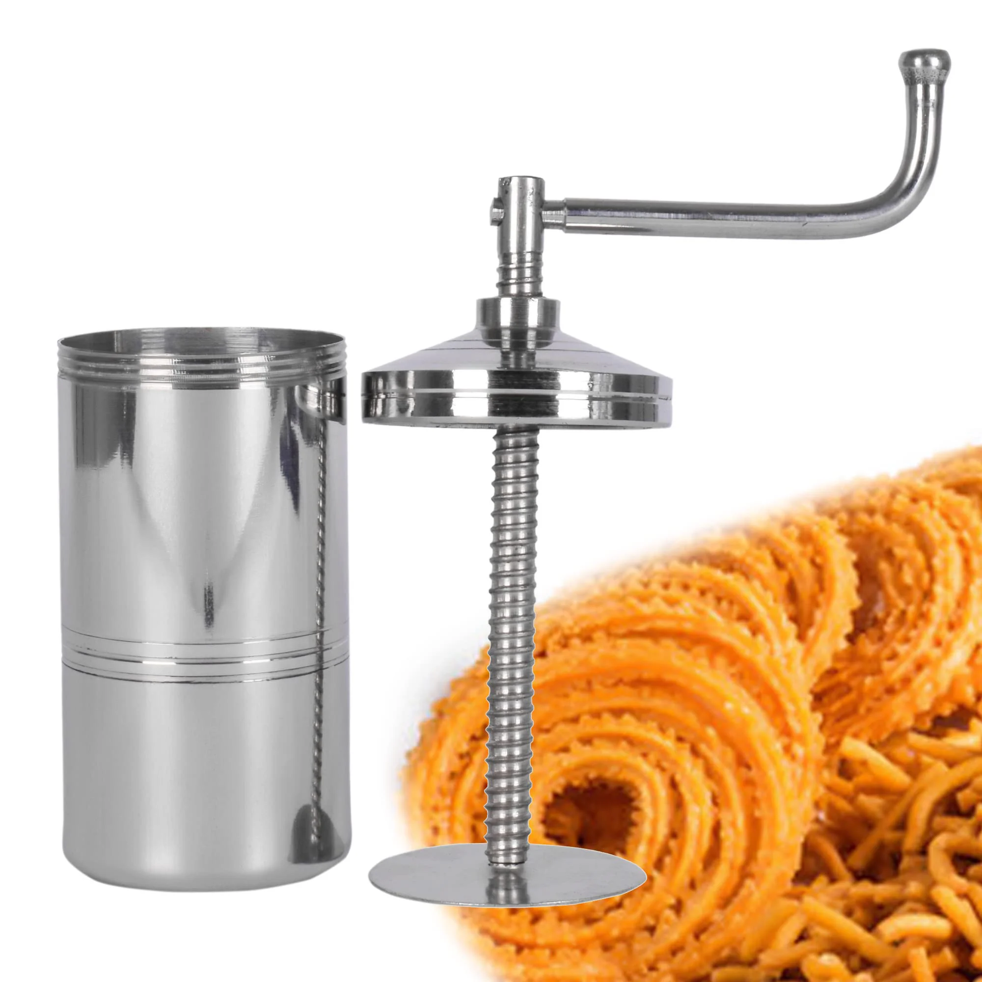 faas Chakli Press Maker Machine for Kitchen Tools/Sancha/Murukku/Bhujia/Idiyappam/noolputtu/Sevanazhi Sevaiya/janthikalu/bhujia Stainless Steel/Making Different Types/Free 6 Different Jalis. - image 2