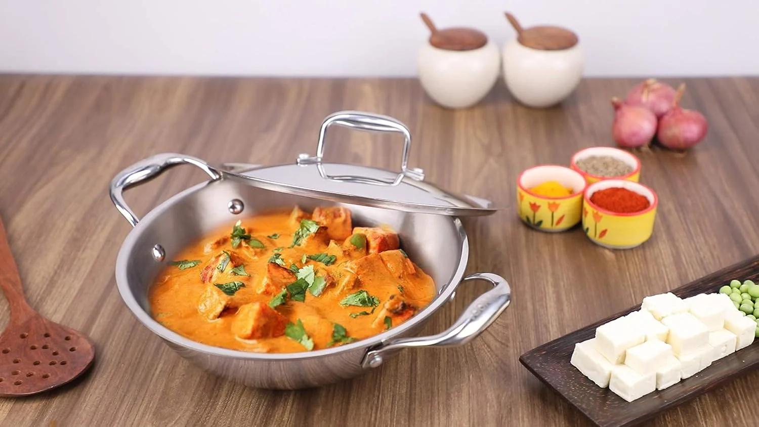 Vinod D Platinum Triply Stainless Steel Kadai with Stainless Steel Lid 2.5 litres Capacity (24 cm Diameter) - image 1