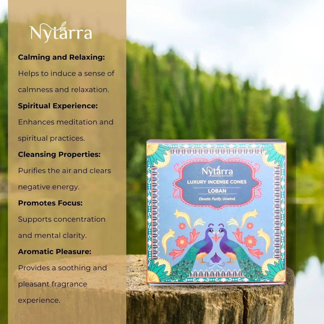 Nytarra's Loban Luxury Incense Cones |Pack of 2| 80 pcs | Special Ceramic Holder | Dhoop Cones for Fragrance | Dhoop Cones for Pooja, Home, Office, Aromatherapy & Meditation. - image 2