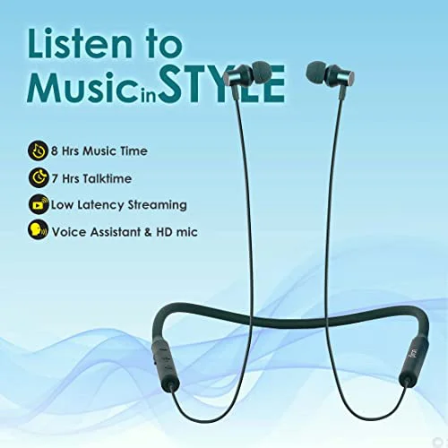 pTron Tangentbeat in-Ear Bluetooth Wireless Headphones with Mic, Punchy Bass, 10mm Drivers, Clear Calls, Dual Pairing, Fast Charging, Magnetic Buds, Voice Assist. & IPX4 Wireless Neckband (Dark Green) - image 2