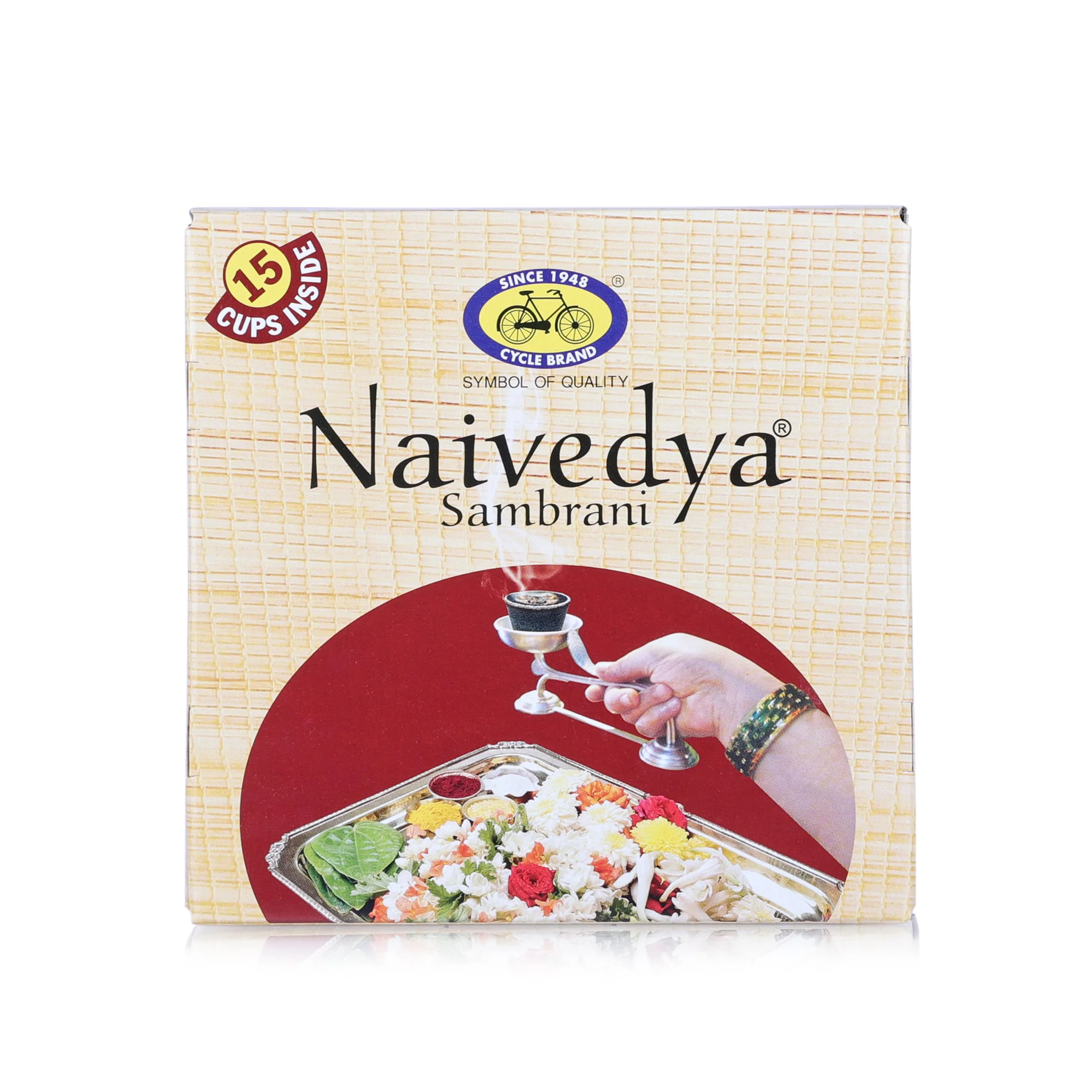 Cycle Pure Naivedya Sambrani Dhoop Cups for Pooja (45 pcs) | Havan Cups for Pooja, Home & Festivals | Natural Guggal Dhoop Original | Dhoop Cones | Pack of 3 (15 Cups/Pack + 1 Burner Plate/Pack) - image 2