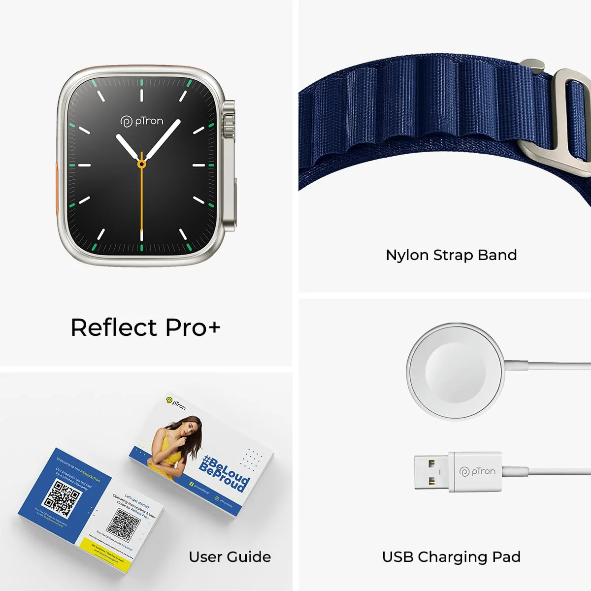 pTron Newly Launched Reflect Pro Plus Smartwatch, Bluetooth Calling, 2.01" Full Touch Display, 650 NITS, Digital Crown,Metal Frame,100+ Watch Faces, HR, SpO2, Voice Assist, 5 Days Battery Life (Blue) - image 2