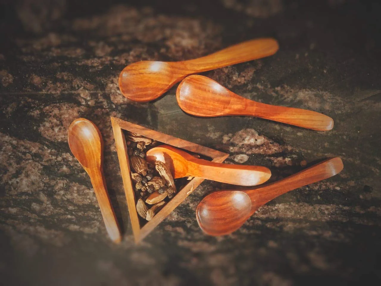 Wood Art Store Handmade Wooden teaspoons - set of 6 (5 inches) and wooden masala spoons - set of 6 ( 4 inches) - image 2