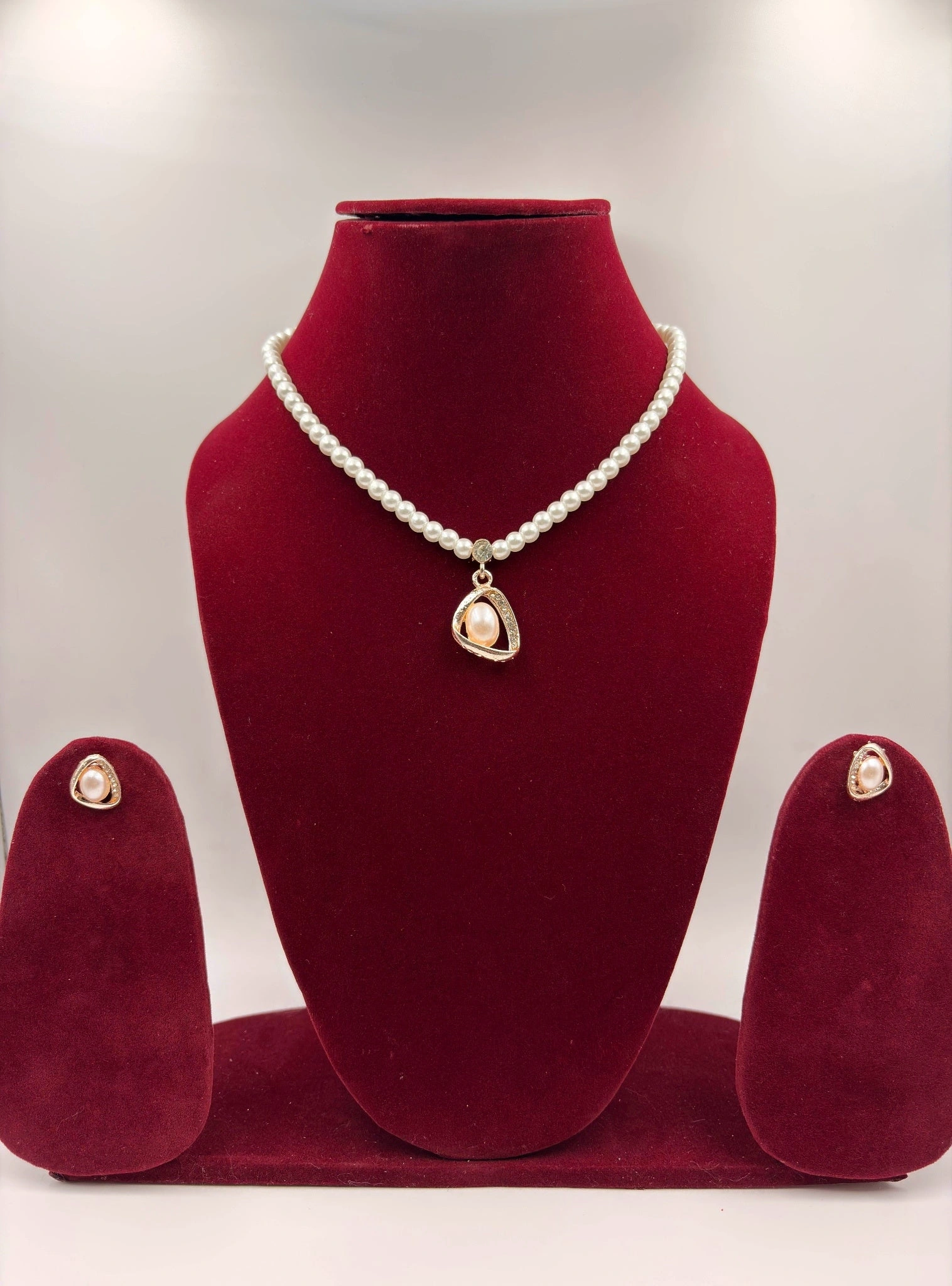 Elegant Pearl Drop Pendant Necklace Set – Artificial Jewellery for Women