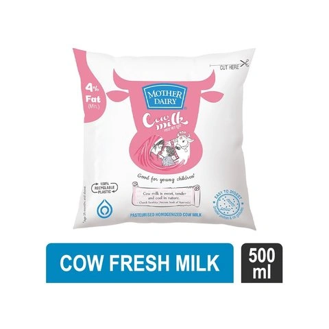 Mother Dairy Cow Fresh Milk, 500ml - image 2