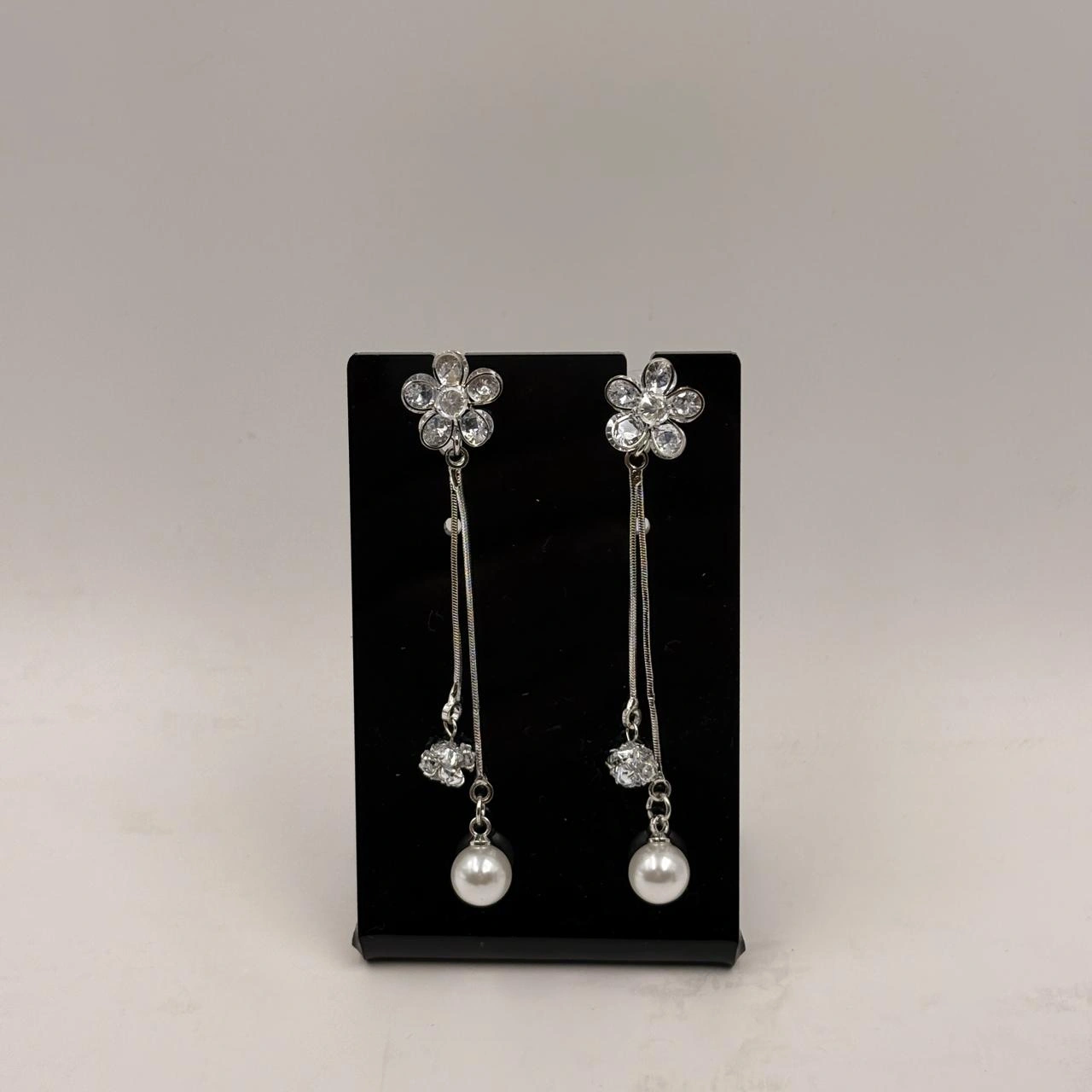 Elegant Floral Pearl Drop Earrings – Artificial Jewellery for Women